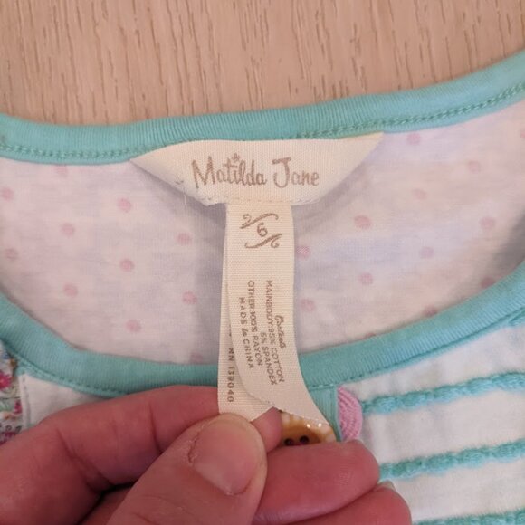Matilda Jane Girls Sz 6 Top Adventure Begins Front Porch Shirt Floral Ruffle - Picture 6 of 9